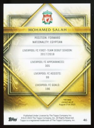 2023-24 Topps Liverpool FC Team Set Gold Drip Mohamed Salah #46