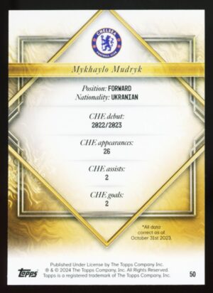 2023-24 Topps Chelsea Team Set Gold Drip Mykhajlo Mudryk #50