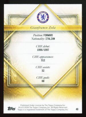 2023-24 Topps Chelsea Team Set Gold Drip Gianfranco Zola #48