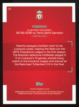 2022-23 Topps Liverpool FC Team Set Fabinho Our City #30