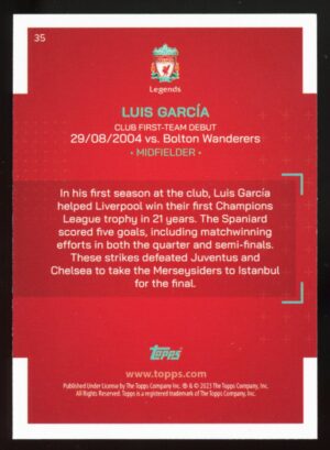 2022-23 Topps Liverpool FC Team Set Luis García Our City #35