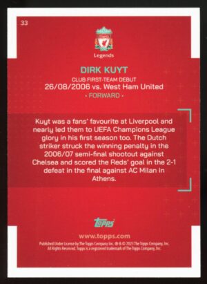 2022-23 Topps Liverpool FC Team Set Dirk Kuyt Our City #33