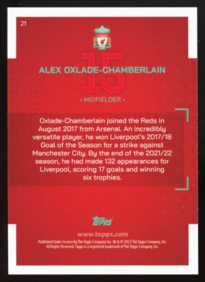 2022-23 Topps Liverpool FC Team Set Icy Alex Oxlade-Chamberlain #21