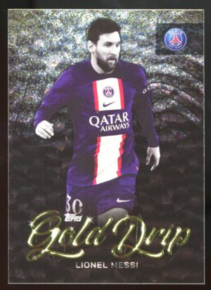 2023 Topps PSG Team Set Gold Drip Icy Lionel Messi #48