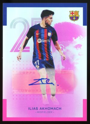 2022-23 Topps FC Barcelona Team Set Ilias Akhomach #AU-IA Auto Pink /99