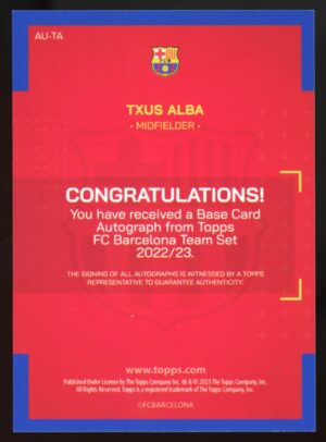 2022-23 Topps FC Barcelona Team Set TXUS ALBA #AU-TA Auto