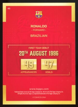 2022-23 Topps FC Barcelona Team Set Gold Drip Icy Ronaldo #46