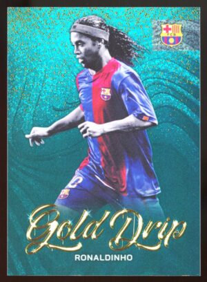 2022-23 Topps Official Team Set Ronaldinho #49 Gold Drip Teal /175