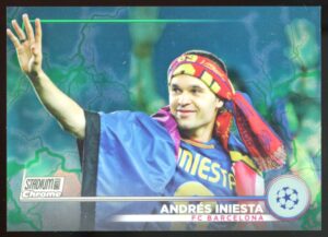 2022-23 Stadium Club Chrome Andrés Iniesta #84 Aqua/Green Electric /225