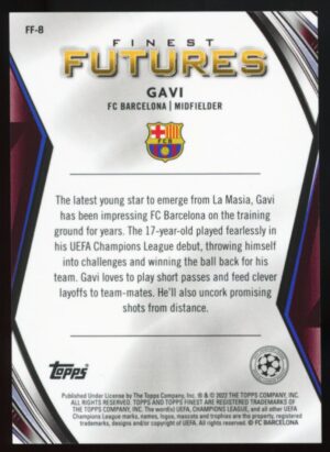 2021-22 Topps Finest UCL Gavi #FF8 - Futures Rookie