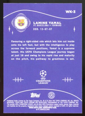 2023-24 Topps Chrome UEFA Club Wonderkids Lamine Yamal #WK-3