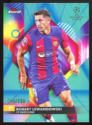 2024 Topps Finest Robert Lewandowski #109 - Aqua Vaporwave /250