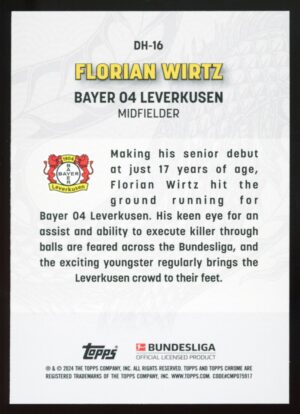 2023-24 Topps Bundesliga Jade Florian Wirtz #DH-16 Dragonheart