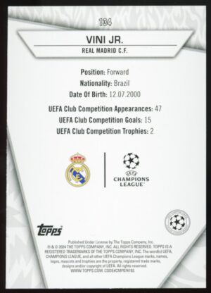 2023-24 Topps UCL Super Stars Vini Jr. #134 Golden Pixels