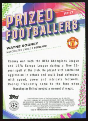 2023-24 Finest UEFA Club Competitions Wayne Rooney #PF-17 Prized Footballers