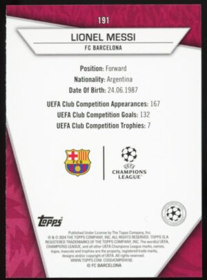 2023-24 Topps UCC Superstars - Common (Yellow) Messi #191