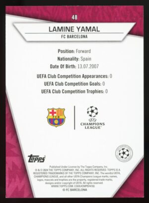 2023-24 Topps Superstars UCC Lamine Yamal Rookie #48 FC Barcelona