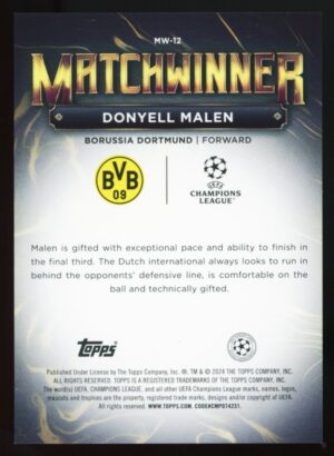 2023/24 Topps UCC Superstars Matchwinner Donyell Malen #MW-12