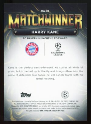 2023/24 Topps UCC Superstars Matchwinner Harry Kane #MW-02