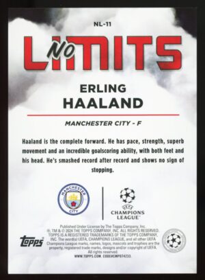 2023-24 Topps UCC Superstars - NO LIMITS Erling Haaland #NL-11