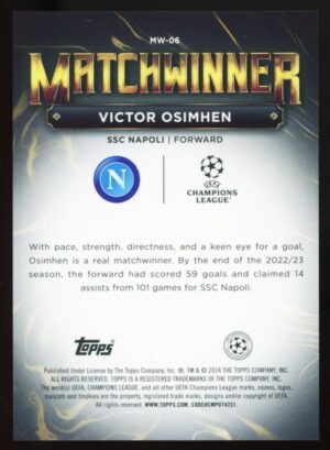 2023/24 Topps UCC Superstars Matchwinner Victor Osimhen #MW-06