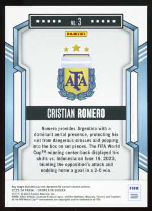 2023-24 Panini Score FIFA Cristian Romero #3 Swirl