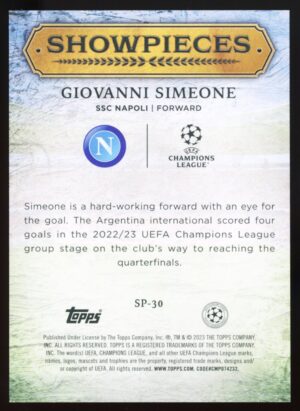 2023-24 Topps UCL Superstars Showpieces – Giovanni Simeone #SP-30 (SSC NAPOLI)