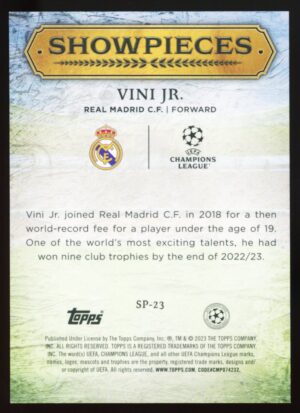 2023-24 Topps UCL Superstars Showpieces – VINI JR. #SP-23 (REAL MADRID C.F.)