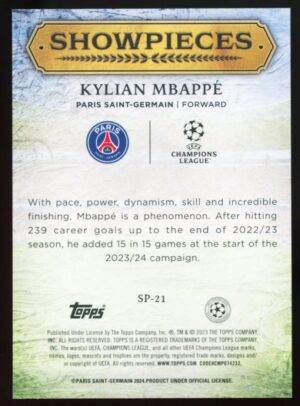 2023-24 Topps UCL Superstars Showpieces – Kylian Mbappé #SP-21 (PSG)