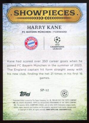 2023-24 Topps UCL Superstars Showpieces – Harry Kane #SP-12 (FC BAYERN)