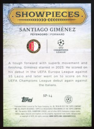 2023-24 Topps UCL Superstars Showpieces – Santiago Giménez #SP-14 (FEYENOORD)