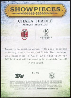 2023-24 Topps UCL Superstars Showpieces – Chaka Traorè #SP-02 (MILAN)