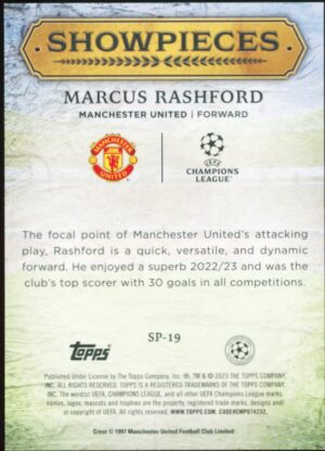 2023-24 Topps UCL Superstars Showpieces – Marcus Rashford #SP-19 (MANCHESTER UNITED)