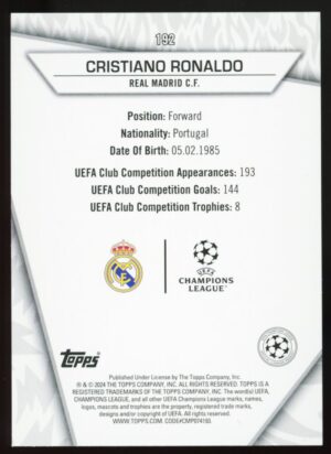 2023-24 Topps Super Stars UCL Cristiano Ronaldo #192 – Green Parallel