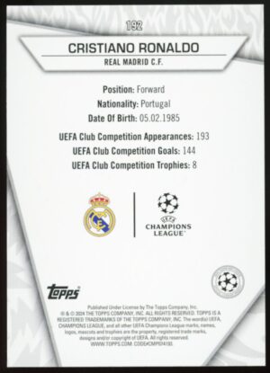 2023-24 Topps Super Stars UCL Cristiano Ronaldo #192 – Golden Pixels