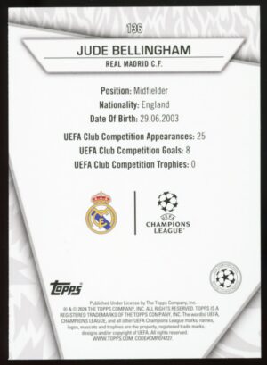 2023-24 Topps Super Stars UCL Jude Bellingham #136 – Common (Yellow)