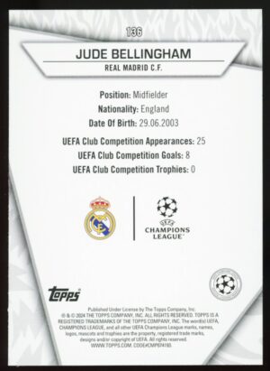 2023-24 Topps Super Stars UCL Jude Bellingham #136 – UnCommon (Green)