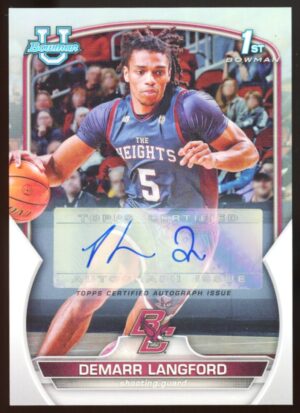 2022-23 Bowman Chrome University Demarr Langford #53 Auto1st Refractor /499