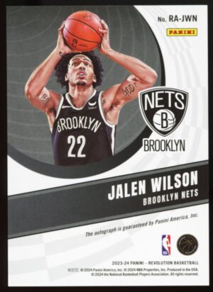 2023-24 Panini Revolution Jalen Wilson #RA-JWN Auto On Card Rookie