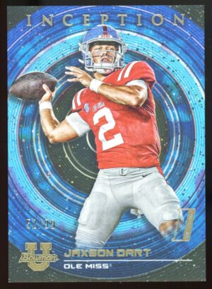 2022-23 Bowman Inception U Jaxson Dart #89 Blue Foil /99  Prospect Ole Miss Rebels