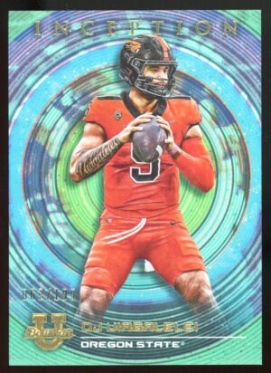 2022-23 Bowman University Inception Aqua Foil /199 DJ Uiagalelei #97 Oregon State