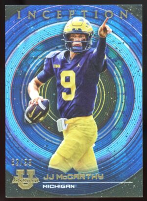 2022-23 Bowman University Inception JJ McCarthy #6 Aqua Foil /199