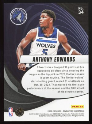 2023-24 Panini Revolution Anthony Edwards Vortex #34 Timberwolves