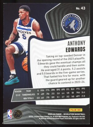 2023-24 Panini Revolution Anthony Edwards #43 Minnesota Timberwolves