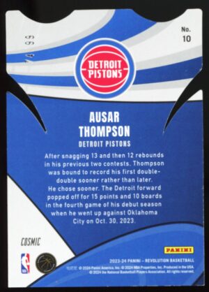 2023-24 Panini Revolution Liftoff Die-Cut Cosmic /99 Ausar Thompson #10 Rookie