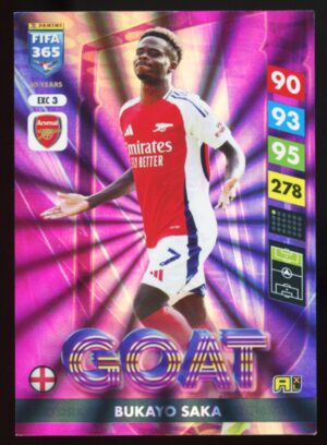 Panini Fifa 365 Adrenalyn XL 2025 Goat Excellence Bukayo Saka #EXC 3