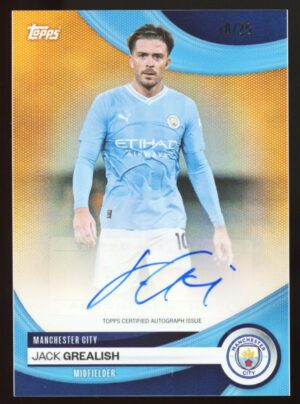 2023-24 Topps Manchester City Team Set Orange Jack Grealish /25 Auto