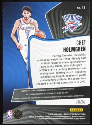 2023-24 Panini Revolution Fractal Chet Holmgren #11 Thunder