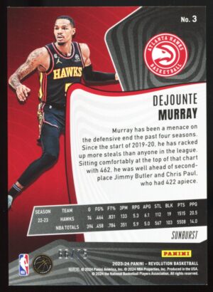 2023-24 Panini Revolution Sunburst /75 Dejounte Murray #3