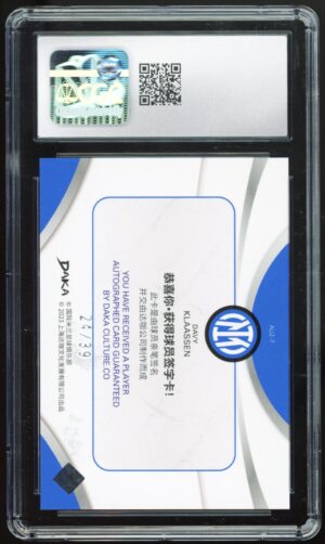 2023 DAKA INTER Davy Klaassen #AU2-7 Auto /39 Graded CGC MINT PLUS 9.5